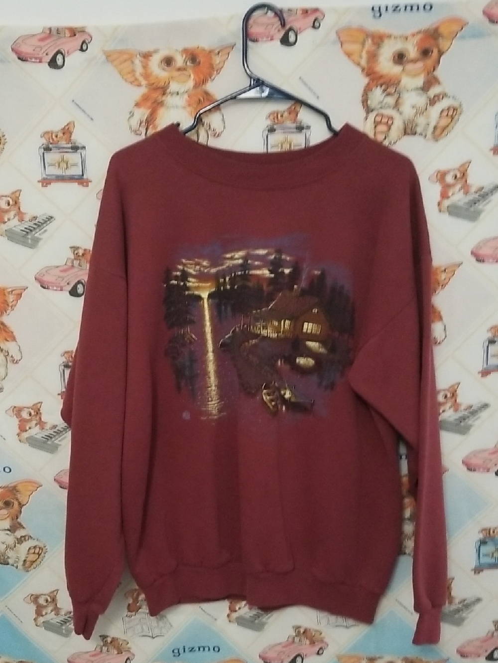 Vintage 1990 Sweatshirt Size L Lake Cabin Fishing Lures Made USA 90s